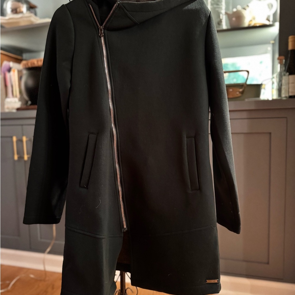 Green Asymmetrical Zip Coat